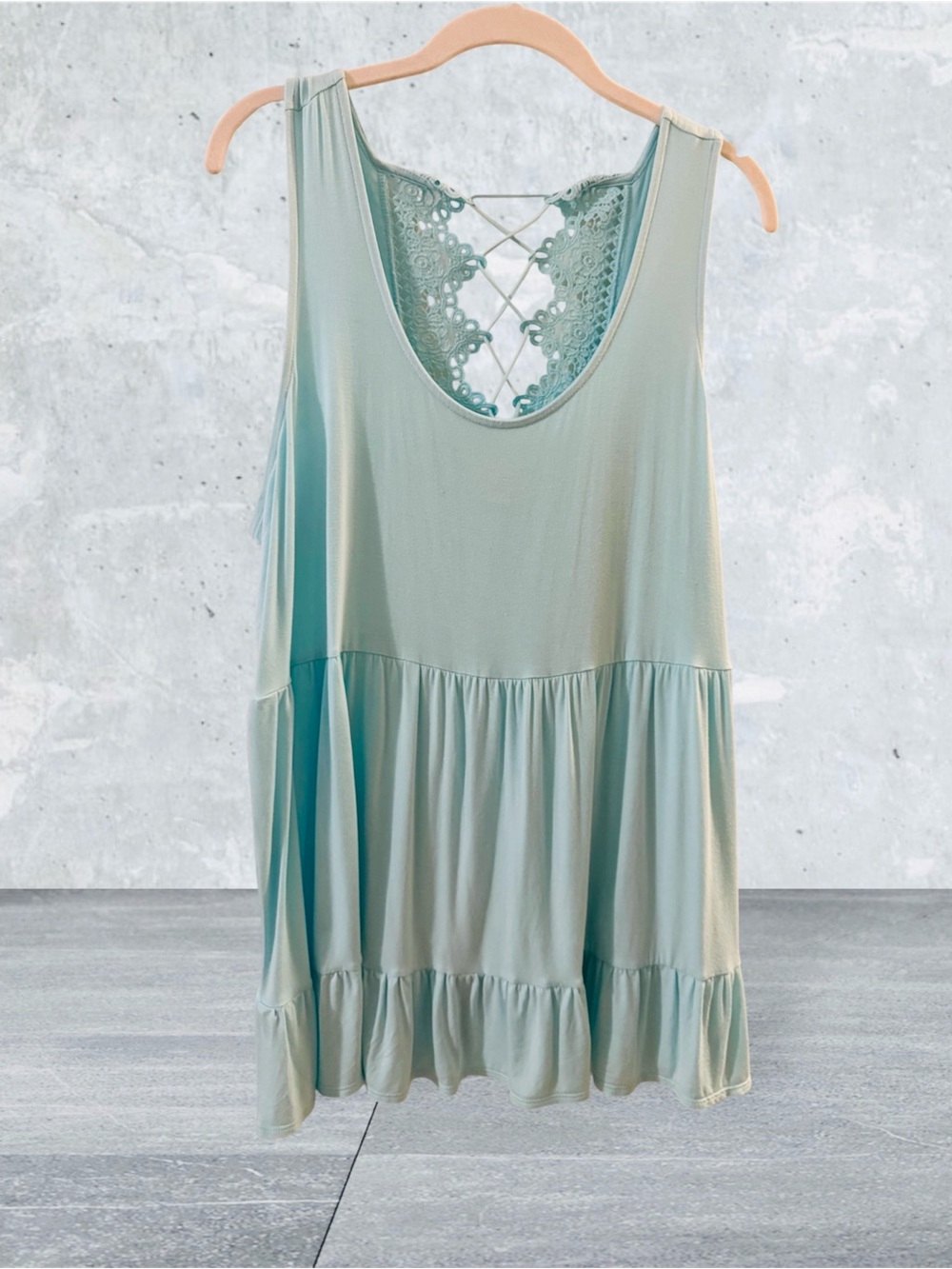 torrid Lace-Up Back Tiered Tank